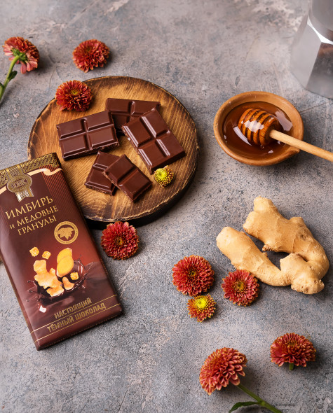 Тёмный с имбирём и медовыми гранулами